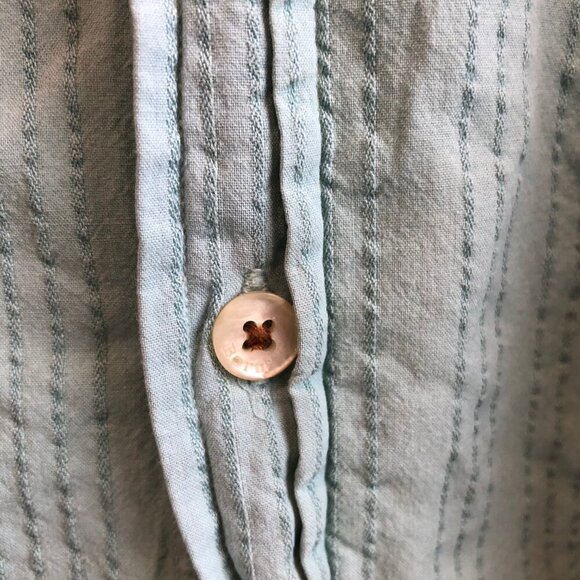 Born Hand Crafted Cotton Long Sleeve Seafoam Green Button Down Shirt Size Medium - Picture 4 of 10